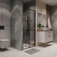 Дверь в нишу Niagara Nova NG-84-11AB (110х195) черный матовый,стекло прозрачное,дверь раздвижная,1 место — фото 5, Раздвижные душевые двери