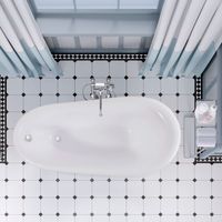 Ванна EDELWEISS 170 см из литьевого мрамора NOVA GEL с серебряными ножками/ Aqua de Marco 1170WSEDE_GEL — фото 3, Ванны