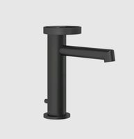 Смеситель для раковины, Gessi, Anello, тип открывания воды-однорычажный, тип регулирования воды-керамический картридж, монтаж-на раковину/столешницу, отверстия для монтажа-1, высота, мм-168, вынос излива, мм-128, тип излива-неподвижный, донный клапан-есть, тип подводки-гибкая, стандарт подвода воды-3/8", цвет-черный матовый арт-63301.299 — фото 2, Смесители для раковины