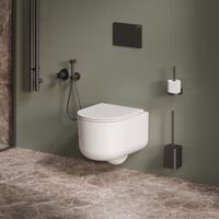 Унитаз подвесной Grossman (490х360х380) безободковый,белый с тонкой крышкой,микролифт,смыв торнадо,1 место арт-GR-4416SQ — фото 7, Подвесные унитазы