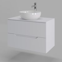 Orange Line тумба с раковиной подвесная 80 см, белый арт-Li-80TuwMDF+B07-420W — фото 1, Тумбы с раковиной