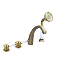 L576.5PSM LABE смеситель каскадный на 4 отверстия, ЦВЕТ БРОНЗА — фото 1, Смеситель для ванны