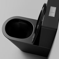 Унитаз напольный Grossman (640х360х835) безободковый,черный матовый с тонкой крышкой,микролифт,смыв торнадо,2 места арт-GR-4458BMSQ — фото 6, Напольные унитазы