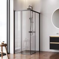 W94G-403-12090-BT Душевое ограждение X-Joy Square Slide 120х90, черный, прозрачное — фото 8, Душевые кабины и ограждения