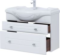 Тумба под раковину Aquanet Рондо 85 белый глянец арт-00304289 — фото 5, Тумбы под раковину