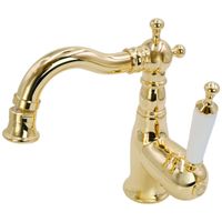 OXFORD См-ль д/биде моноком., донный клапан "click-clack", ручка белая, золото арт-19161 — фото 2, Смесители для биде