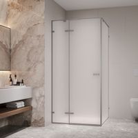 Душевой уголок RGW SV-030Gr 100x100, квадратный, профиль серый, стекло матовое/8 мм, арт-353203000-210 — фото 2, Квадратные душевые уголки