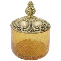 ELISABETTA Баночка высокая, H17 см. с крышкой, стекло/бронза 16989 — фото 1, Органайзеры для ванной