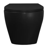 Унитаз подвесной Azario Keras matt black 520х370х360 безободковый, с быстросъемным сиденьем микролифт, черный матовый арт-AZ-99046B — фото 7, Подвесные унитазы