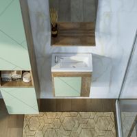 Тумба под раковину подвесная Бриклаер КРИСТАЛЛ фисташковый, 40 см арт-4627125417115 — фото 7, Тумбы с раковиной