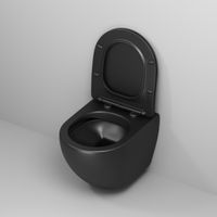 Унитаз подвесной Grossman Color (490х370х360) безободковый,черный матовый с тонкой крышкой,микролифт,1 место арт-GR-4455BMS — фото 3, Подвесные унитазы