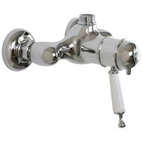 OXFORD См-ль д/душ. колонны моноком., термостат. внешний, выход М3/4", ручка белая, хром 19131 — фото 2, Смеситель для душа