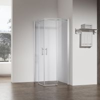 Душевой угол Veconi Rovigo RV-50CH, 1100х800х1950, хром, стекло прозрачное RV50CH-11080-01-C8 — фото 1, Прямоугольные душевые уголки