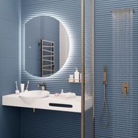 Зеркало с LED-подсветкой MOON (90*110) /AQUA DE MARCO Moon90/110 — фото 6, Зеркала в ванную комнату