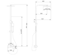 Душевая стойка ABBER Daheim без излива, черный матовый арт-AF8220BL — фото 3, Душевые стойки