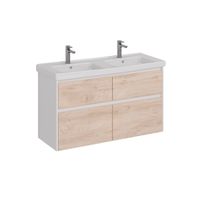 Тумба Lemark COMBI 125 см под 2 раковины, подвесная/напольная,4 ящика, цвет фасада: Дуб кантри, цвет арт-LM03C125T-dub — фото 6, Тумбы под раковину