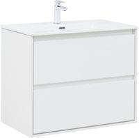 Тумба с раковиной Aquanet Милан 80 цв. белый глянец 00340154 — фото 1, Тумбы с раковиной