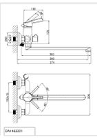 Смеситель для ванны D&K Rhein , хром арт-DA1463301 — фото 3, Смеситель для ванны
