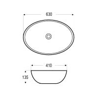 Раковина Azario накладная 630x410x135 белый арт-AZ-3077 SP — фото 3, Раковины накладные