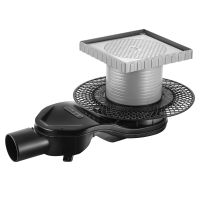 Трап BERGES водосток напольный PLATZ Keramik 150х150 под плитку, без обрамления, S-сифон D50 H60 боковой арт-093162 — фото 5, Трапы для душа