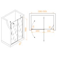 Душевая дверь RGW LE-004 130x195, профиль хром, стекло прозрачное, арт-351200413-11 — фото 4, Распашные душевые двери
