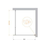 Душевая перегородка BelBagno Kraft 80 см, профиль черный матовый, стекло прозрачное, арт-KRAFT-L-1-80-C-NERO — фото 5, Душевые перегородки