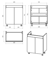 Тумба под раковину арт-П-Чег-01065-011 — фото 5, Тумбы под раковину