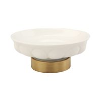 OLIVIA Mыльница настольная, керамика белая, бронза 17416 — фото 1, Мыльницы