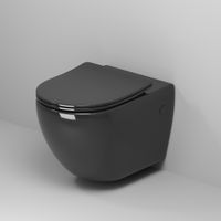 Унитаз подвесной Grossman Color GR-4411BS (560х360х350) безободковый,черный с тонкой крышкой,микролифт,1 место арт-GR-4411blackS — фото 1, Подвесные унитазы