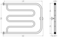 Полотенцесушитель водяной Сунержа Лира+ 500х650 Матовый чёрный арт-31-4011-5065 — фото 2, Водяные полотенцесушители