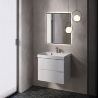 "S1" тумба под умывальник подвесная 60 см., цвет белый глянец. арт-AQM900160WH — фото 4, Тумбы под раковину