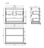 Тумба под раковину SANCOS Libra Floor напольная, 990х450х840, c двумя ящиками оснащенными доводчиками, белый глянец , арт. арт-LB100FW — фото 14, Тумбы под раковину