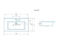 Раковина "ОСКАР-85 см" У18298 — фото 2, Раковины встраиваемые сверху