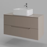 Orange Line тумба с раковиной подвесная 100 см, латте/белый арт-Li-100TuLMDF+B02-460W — фото 1, Тумбы с раковиной