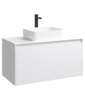 Товар: Подвесная тумба 100 см с двумя ящиками: основной и внутренний, скрытый за фасадом. Цвет белый; с умывальником арт-MOB0110W+MOB0710W - фото 8 Подвесная тумба 100 см с двумя ящиками: основной и внутренний, скрытый за фасадом. Цвет белый; с умывальником арт-MOB0110W+MOB0710W — фото 8, Тумбы с раковиной