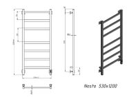 Полотенцесушитель электрический Grota Nosto 530х1200 белый Nosto 530х1200 RAL9016 EL — фото 4, Электрические полотенцесушители