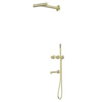 Душевая система ABBER Perfekte 316 скрытого монтажа с изливом, золото брашированное арт-AF8A50BG — фото 1, Встраиваемые душевые комплекты