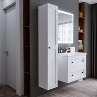 Товар: Пенал Бриклаер Хелена (рамочный) 30 см, белый 4627125416392 - фото 1 Пенал Бриклаер Хелена (рамочный) 30 см, белый 4627125416392 — фото 1, Пеналы для ванной комнаты