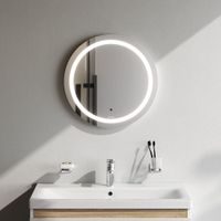 Универсальное зеркало с контурной LED-подсветкой, ИК- сенсором, круглое, 50 см арт-M85AMOX0501WG — фото 7, Зеркала в ванную комнату