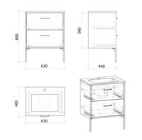 Тумба напольная "НЕРО-65 см" с 2-я ящ. альпийский дуб (ум.Модуль-65) арт-106504 — фото 5, Тумбы под раковину