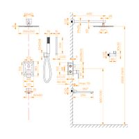Душевая система скрытого монтажа RGW SP-56Gb, (Головной душ, смеситель, ручной душ, излив) арт-51140856-06 — фото 11, Встраиваемые душевые комплекты