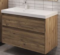 Тумба под раковину Aquanet Nova Lite 2.0 100 напольная, дуб рустикальный, левая арт-00346348 — фото 2, Тумбы под раковину