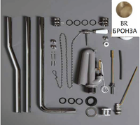 Механизм слива SIMAS с латунной трубой для высокого бачка с ручкой смыва на цепочке R01BR — фото 1, Комплектующие для туалета