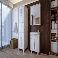 Комплект мебели для ванной Бриклаер БАЛИ 40, светлая лиственница/белый — фото 5, Комплекты мебели для ванной