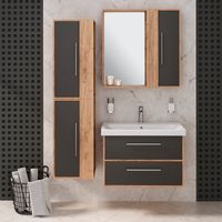 Тумба подвесная MELBOURNE 80 /дуб/серый/ AQUA DE MARCO 2080GCMEL/H/V.2.0 — фото 11, Тумбы под раковину