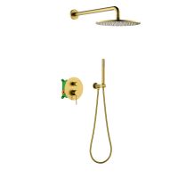 Душевая система встроенная Timo Saona SX-2369/20SM золото шлифованное — фото 1, Встраиваемые душевые комплекты