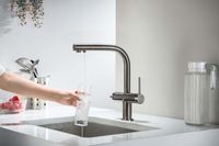 Товар: AQ1385BGM ЕВРОПА смеситель для кухни с подключением к фильтру питьевой воды, оружейная сталь - фото 2 AQ1385BGM ЕВРОПА смеситель для кухни с подключением к фильтру питьевой воды, оружейная сталь — фото 2, Смесители для кухни