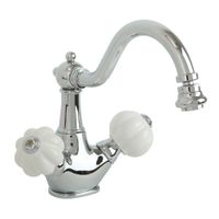 OLIVIA См-ль д/биде, донный клапан "click-clack", бел./хром 19003 — фото 1, Смесители для биде