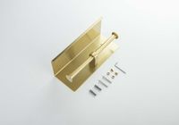 ОБЕРОН бумагодержатель двойной с полкой, шлиф. золото арт-AQ4909BG — фото 2, Держатели туалетной бумаги