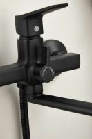 Смеситель для ванны однорычажный с длинным изливом и душем BELZ, черный арт-B22715-7 — фото 9, Смеситель для ванны